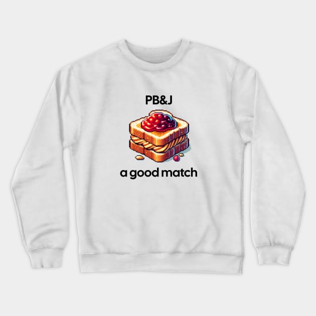 Peanut Butter And Jelly Toast Kawaii Breakfast Yummy Vintage Sandwich Crewneck Sweatshirt by Flowering Away